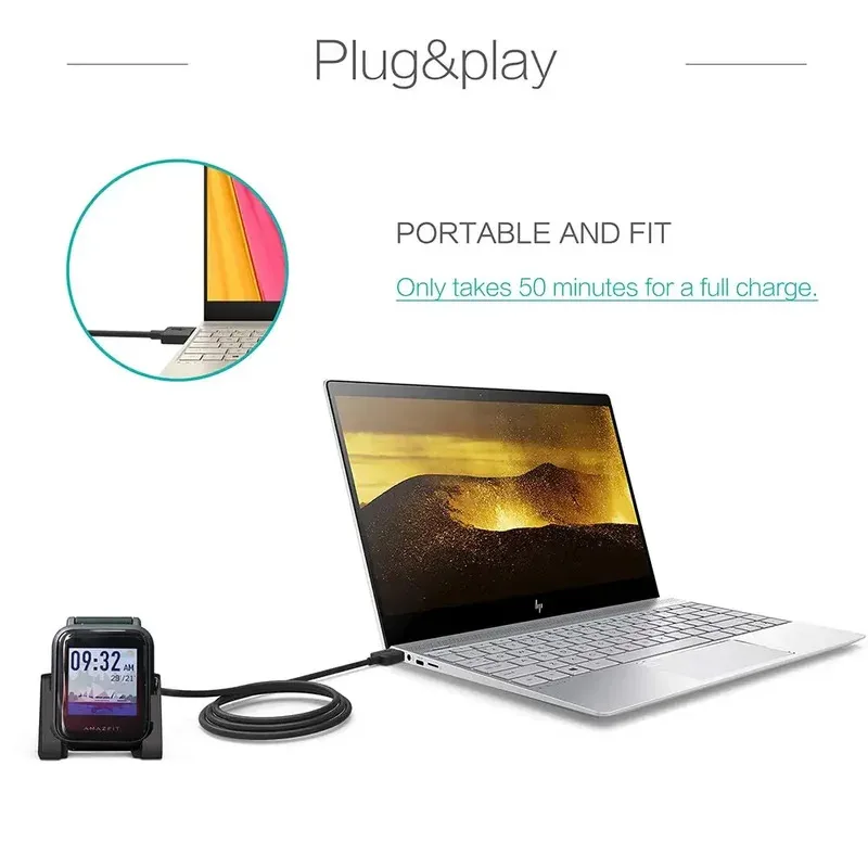 Caricatore magnetico USB per Xiaomi Huami Amazfit Bip Youth A1608 Modello Smartwatch Caricabatterie sostitutivi Cavo di ricarica veloce