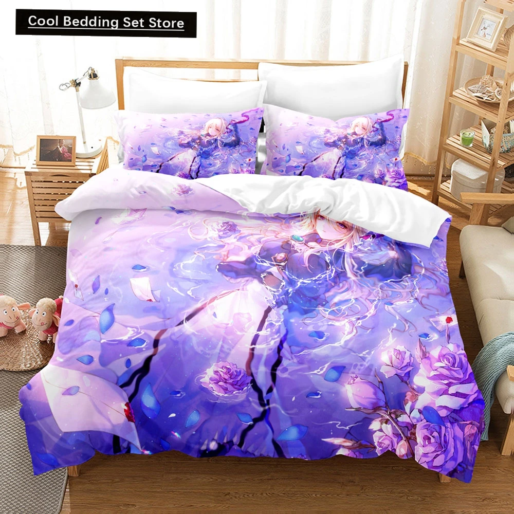 

Anime The Violet Evergarden Bedding Sets Duvet Cover Set With Pillowcase Twin Full Queen King Bedclothes Bed Linen Home Textiles