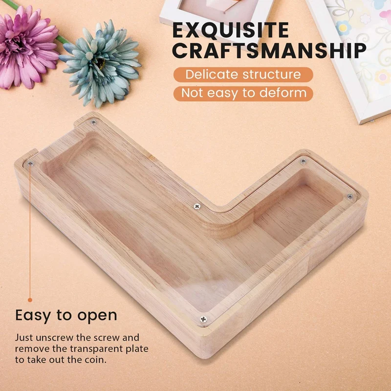 Деревянная персонализированная копилка, игрушка с алфавитом для детей, банка для денег, монета, коробка для экономии для взрослых, декор с буквами-ABJU