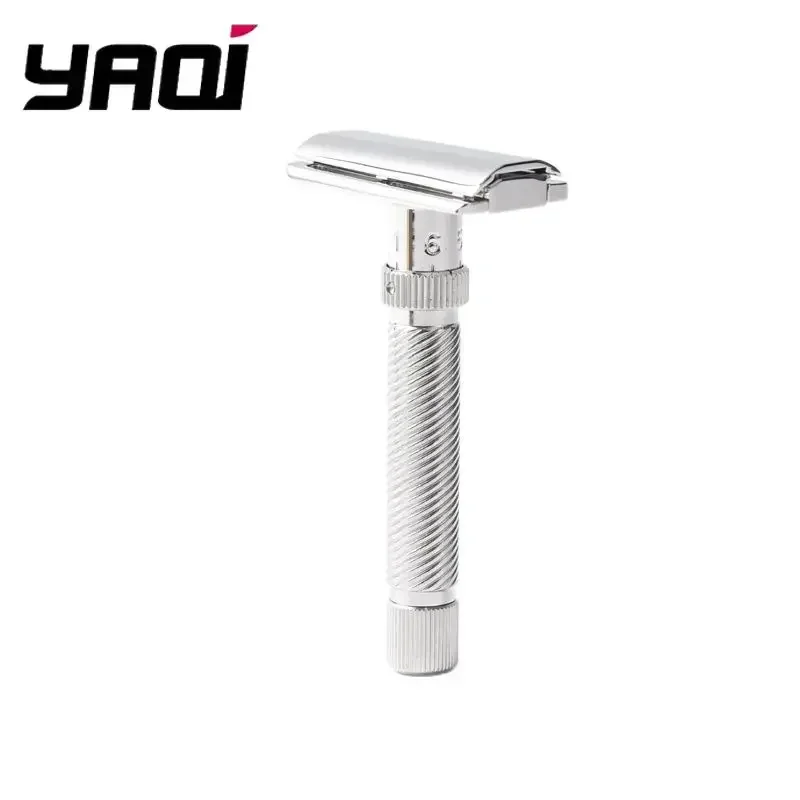 La maquinilla de afeitar de seguridad para hombre con cabeza inclinada ajustable de acero inoxidable Yaqi Ultima Pendiente proporciona un agarre seguro para un afeitado preciso para hombre