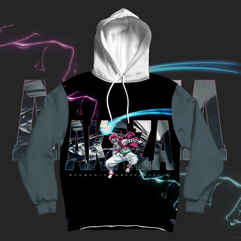 

Новинка 2025 года, толстовка с капюшоном в стиле аниме «Убийца демонов», модная толстовка с 3D принтом «Акадеза», осенне-зимняя толстовка с капюшоном, повседневный уличный модный топ