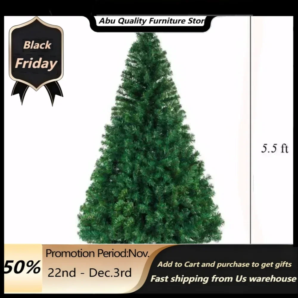 

The green 5.5ft 850 branches are made of high-quality PVC materials as well as with fine craftsmanship for Christmas trees