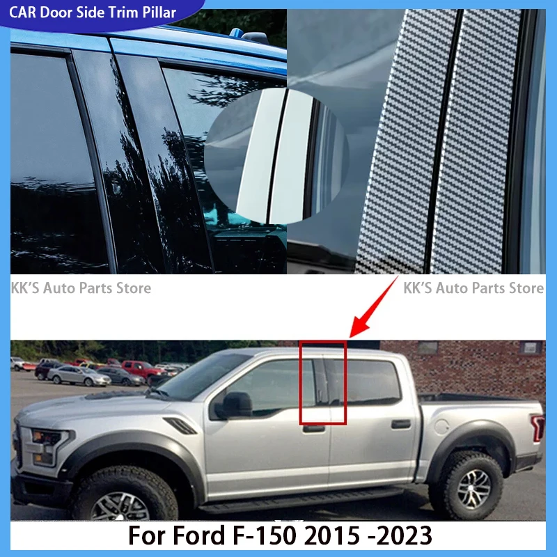 

Glossy Black Door Window Decal Pillar Posts Trim Cover Sticker Car Accessories Fit For Ford F-150 2015 2016 2017 2018 2019-2023