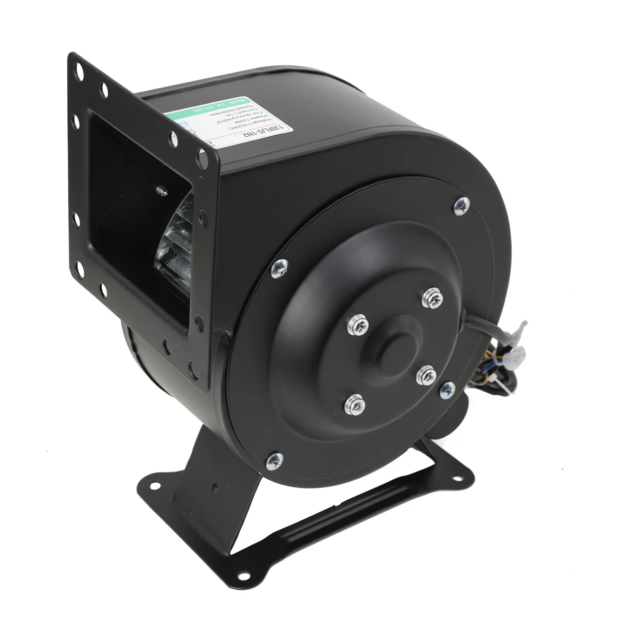 Kipas Blower Sentrifugal 120W, Kipas Blower Boiler Tungku Kayu Luar Ruangan dengan Flensa Bulat 5.5m³/Menit 2600r/Menit Hitam