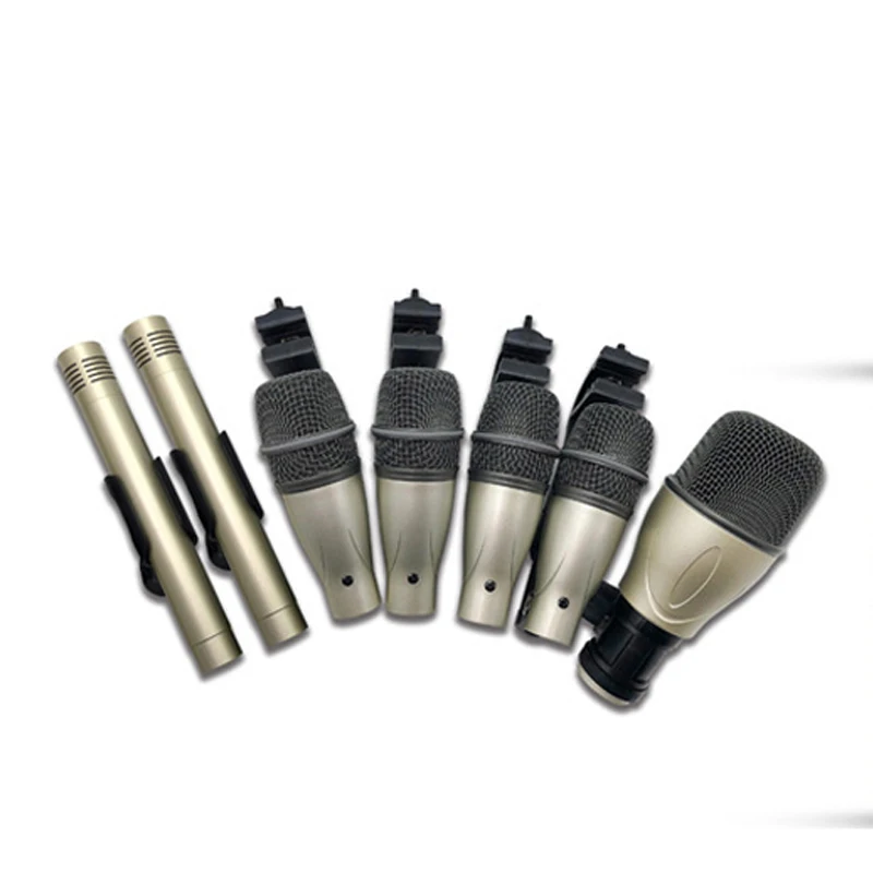 

EDM7 7Pcs Dynamic Diaphragm Drum Music Microphone Live Broadcast Recording 48V Live Performance Sound Pickup Microphones Sets