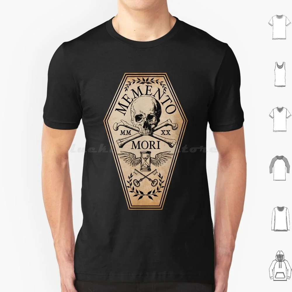 Memento Mori T Shirt Big Size 100% Cotton Memento Mori Remember Death 2020 Roman Numerals Skull And Bones Skull Coffin Cool