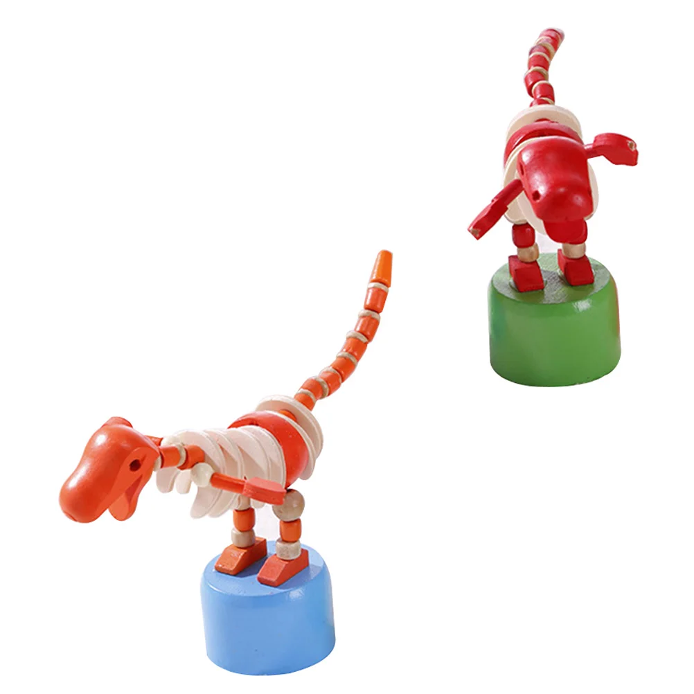 

2 Pcs Dinosaur Rocking Toy Animal Shape Toys Kids Animals Cartoon Swing Small Swinging Children Wooden Educational