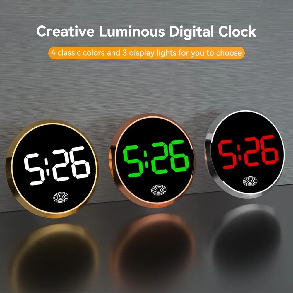 New Car LED Digital Clock Mini Luminous Stick-On Watch Automobiles Internal Clocks Auto Ornament Car Interior Parts Accessories