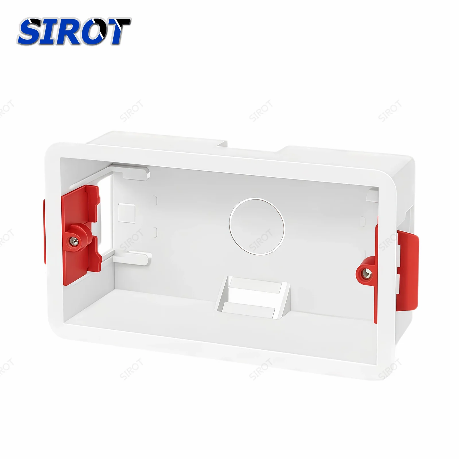 SIROT Recessed Drywall Electrical Box, No-Cement Quick Lock PVC Mounting Back Box for Socket Switch Repair Home Renovation Box