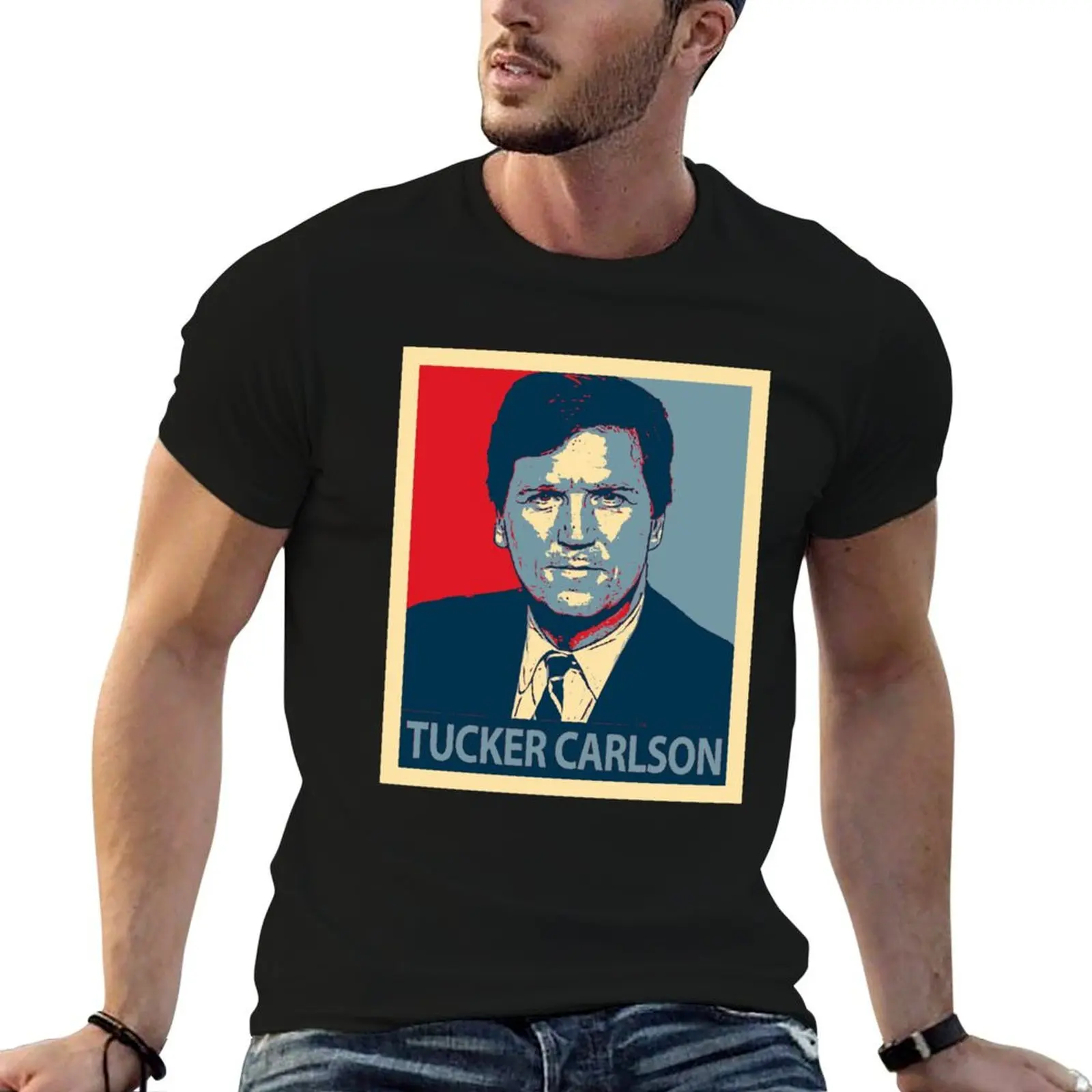 

tucker carlson meme T-Shirt man t shirts for men casual t shirts for man cotton soft T-Shirt