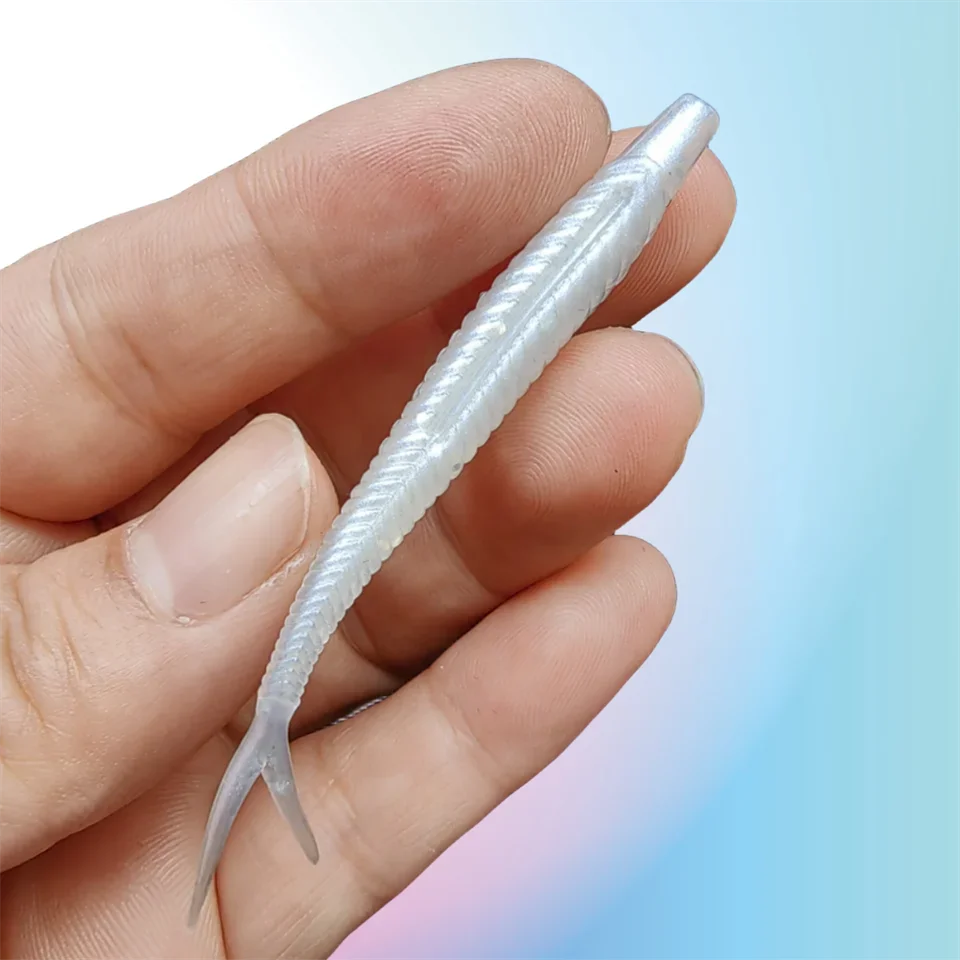 MUKUN 10 Stück Neue Angelköder Jerk Shad Bait Split Tail Minnow Crankbait 70mm 1,8g Weicher Plastik-Swimbait für Barsch-Angeln – Detail 2