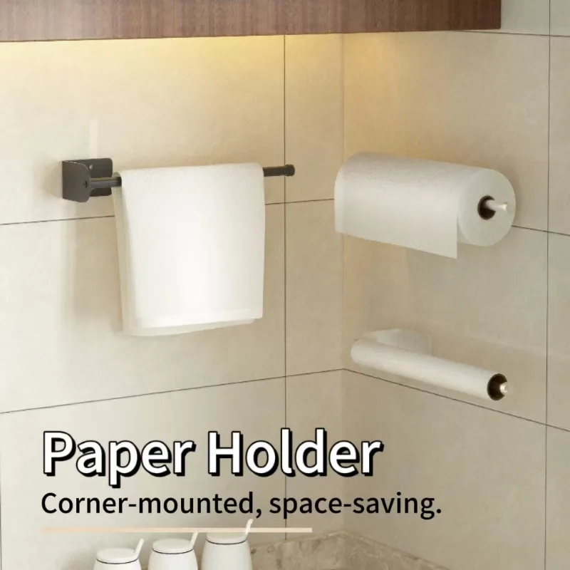 

Kitchen Roll Paper Holder Stand Toilet Paper Holder Bathroom Towel Rack Without Drilling Roll Paper Dispenser Kitchen Towel Rack