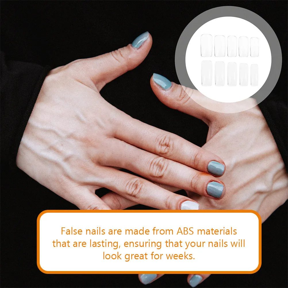 

1000 шт. прозрачных накладных ногтей разных размеров, полноразмерные типсы для самостоятельного маникюра, для салонов и домашнего использования, акриловые, средней длины