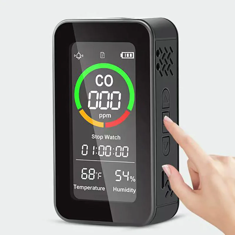 

New carbon monoxide detector outdoor camping anti-co poisoning detector with flashlight temperature and hygrometer