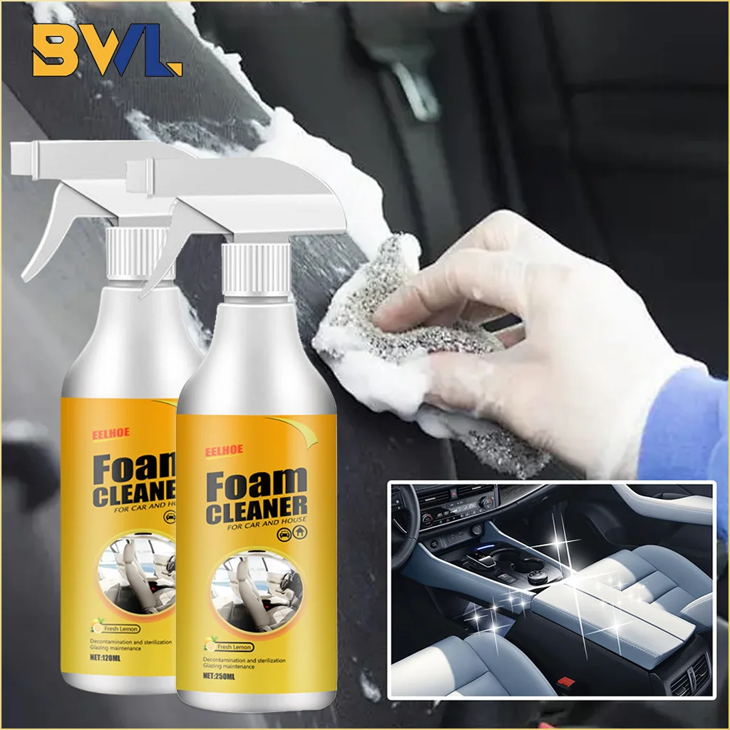 Limpiador de Espuma Multifuncional para Interiores de Auto, Eliminación de Manchas y Limpieza de Asientos de Cuero, Spray de Espuma para Mantenimiento y Lavado de Autos