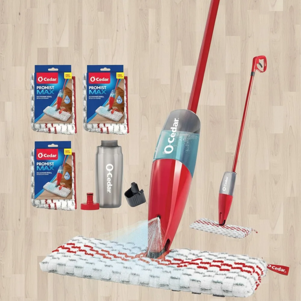 

Professional Spray Mop with 3 Refills - Deep Clean Floors, No Batteries Needed, Washable Pads for Home Cleaning