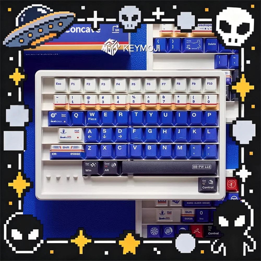 KEYMOJI 959 Lefumen Racing PC Keycaps Painting Factory Thermal Sublimation Magnetic Shaft Keyboard Keycaps PC Accessories Gifts