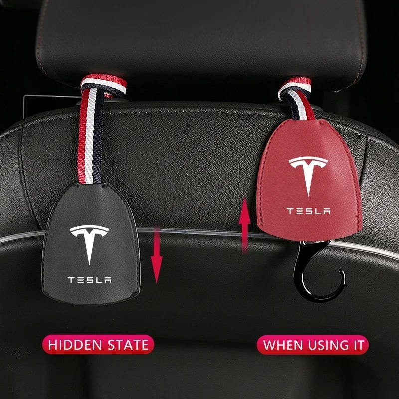 Styling Mouldings For Tesla Model 3 Y Juniper Highland 2020-2026 2025 Hot Car Logo Seat Back Hanger Bag Hook Hidden Car Interior - view 3