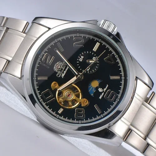 Imagen 2 del producto Relojes Orient, reloj AAA de alta calidad, camiseta nueva, reloj para hombre, Tourbillon mecánico automático multifunción de lujo totalmente de acero
