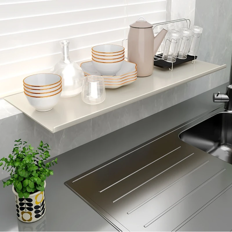 Heavy Duty Magnetic Sill Shelf, No Drill Kitchen Counter Widener, Rustproof Mildew Free Extender, Water Tank Catch Tray