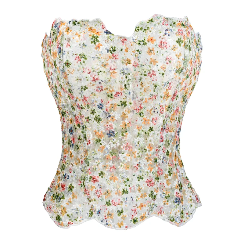 

Corset for Woman Beautiful Floral Embroidery Corsets Gothic Sexy women's Underwear Elegant Fishbone Bustier Slimming Corsets Top