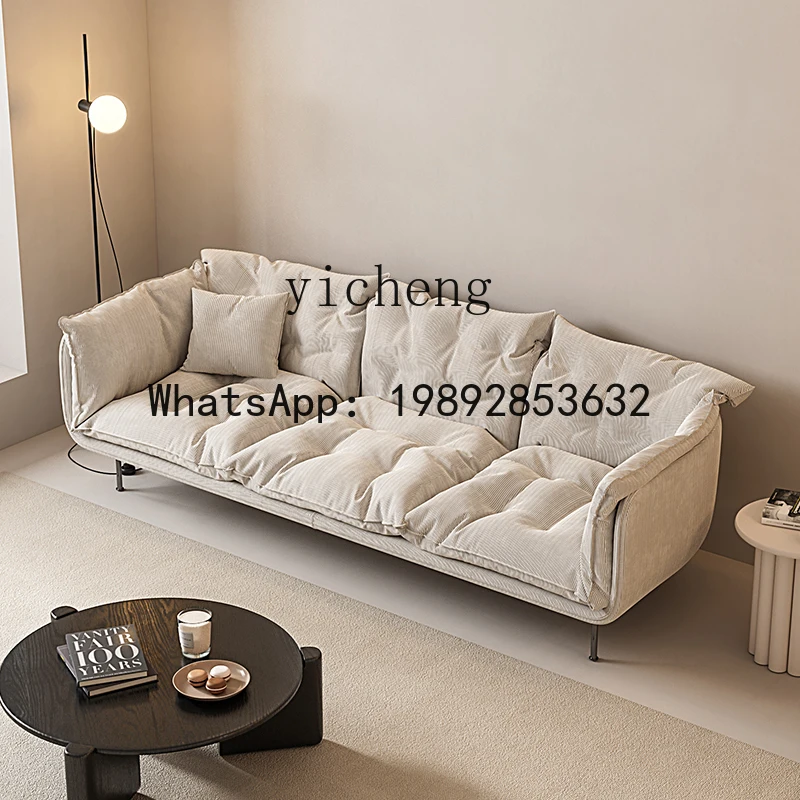sofa living room furniture Italian minimalist straight row down sofa large sitting depth combination