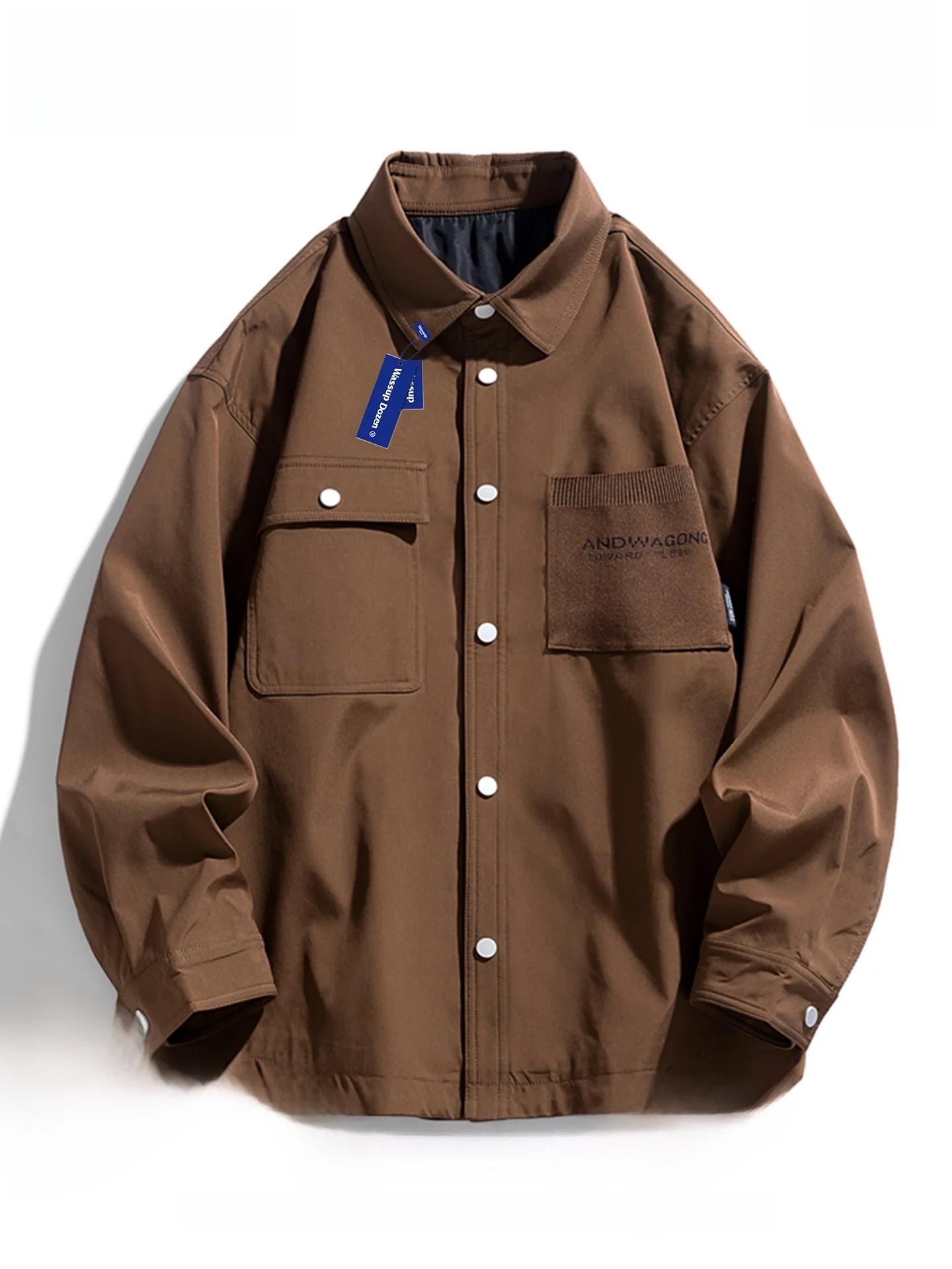 

Мужская повседневная куртка Wassup Dozen в японском стиле, коричневая, плотная и жесткая, для осенне-весеннего сезона