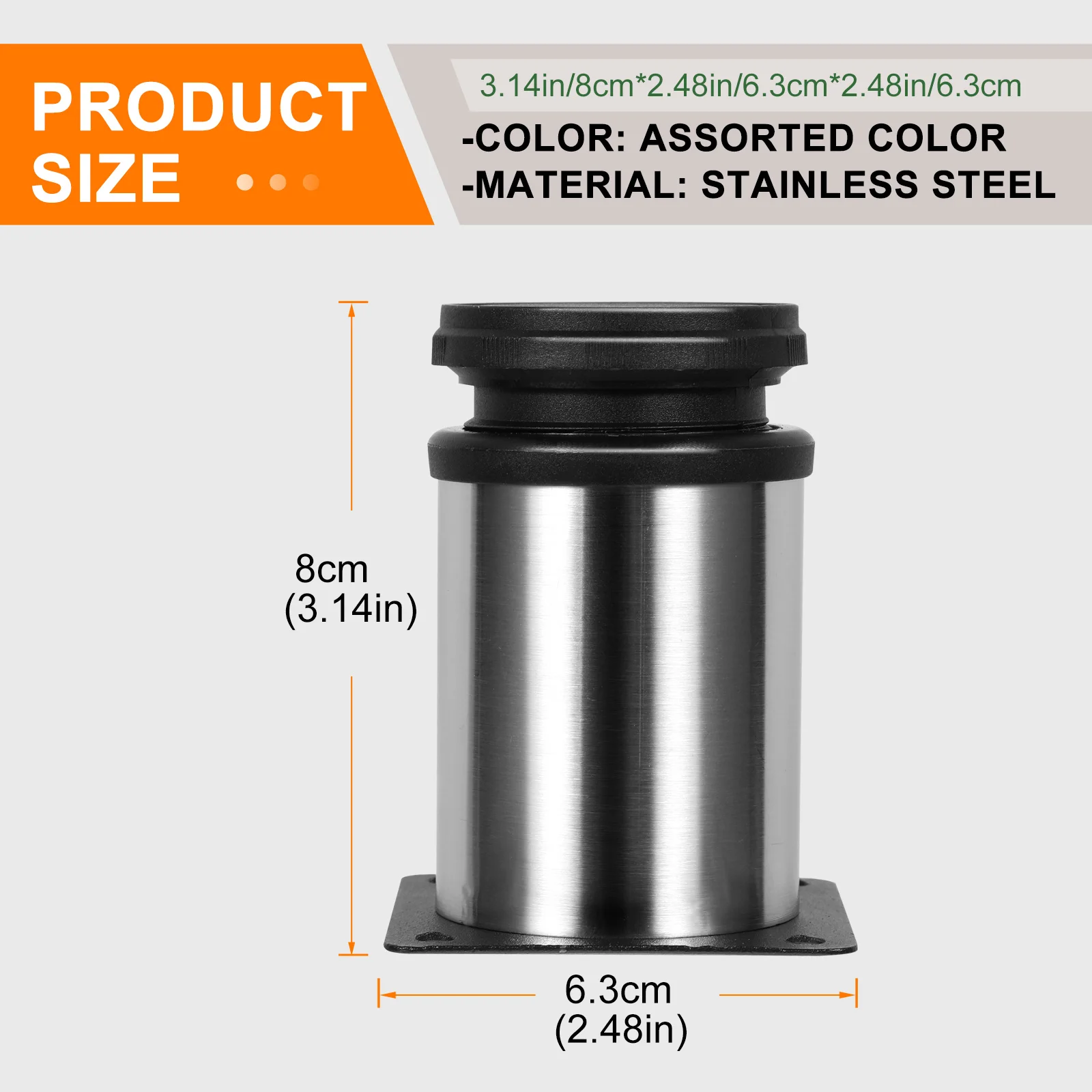 4 шт., регулируемые ножки шкафа из нержавеющей стали, сверхмощная мебель, ножки дивана, сменные аксессуары, полка для поддержки стола