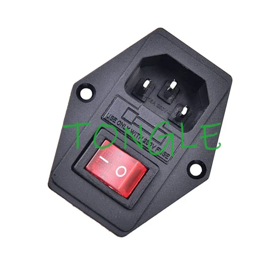 IEC320 C14 Socket for Power Supply Cord Arcade Machine, IO Switch with Fuse, On and Off Switch, Female Plug, 3 Pin, 1Pc
