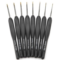 Knitting tools, sweater needles, thin soft handle crochet, black imitation ambiguous crochet, a set of 8 bags