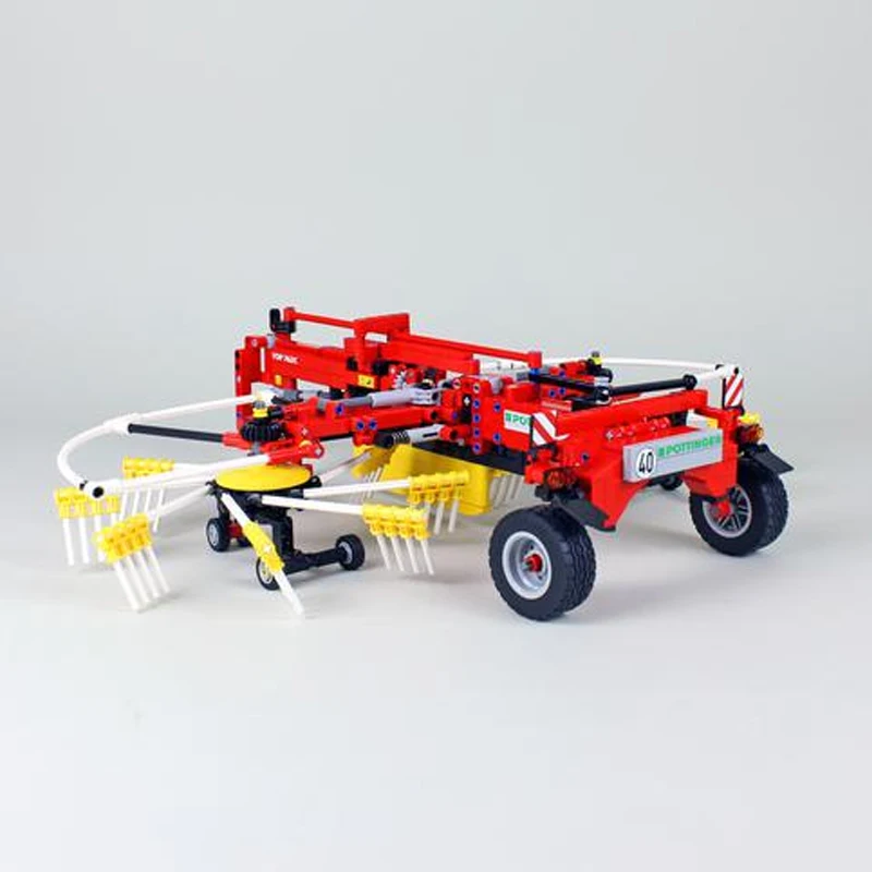 NEW 1:17 Scale Model of Farm Pottinger TOP 762C Windrower Tractor Building Block Remote Assembly Toy Model Boy\'s Birthday Gift