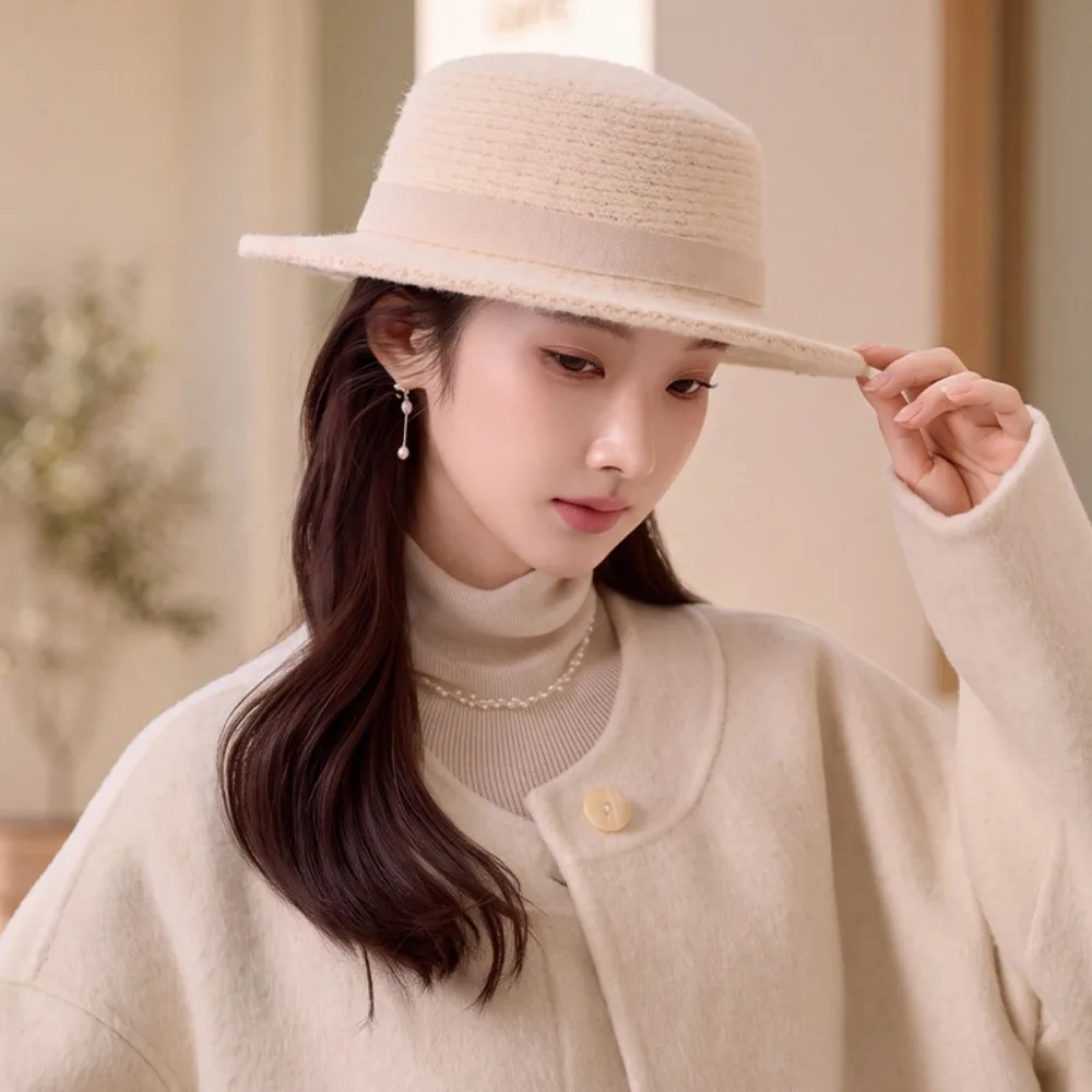 New Autumn Winter Women's Fedora Hat British Retro Casual Trilby Hat Fashion Elegant Commute Hat Daily Commute