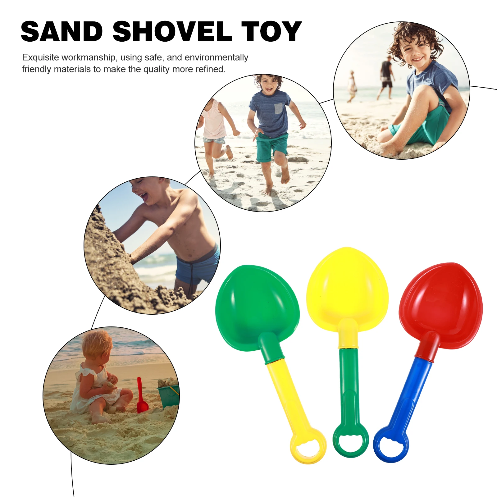 3 pçs pá de plástico brinquedos areia para crianças dragagem escavação jogando brinquedo praia