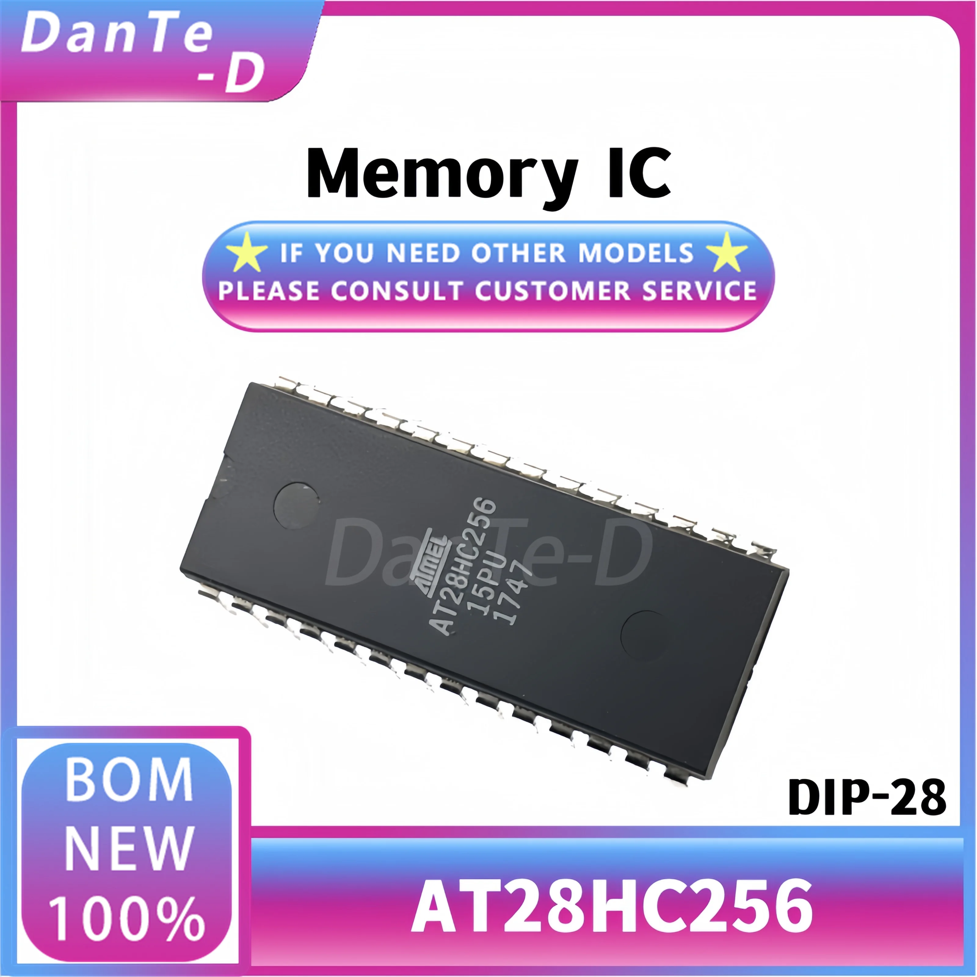 AT28C256-15PU AT28C256หน่วยความจำ DIP28ชิปไมโครคอนโทรลเลอร์ IC ของแท้