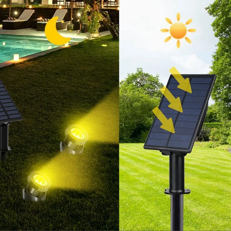 Солнечные прожекторы Ландшафтные цветные фонари Низковольтный уличный солнечный прожектор IP65 Водонепроницаемый ландшафтный светильник