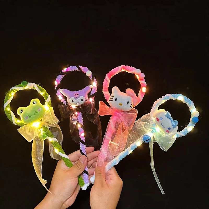 1Pcs Plush Angel Doll Cartoon Glowing Magic Wand Flashing Lights Up Glow Sticks Magic Wand Gift Toy Glowing Fairy Flash Stick