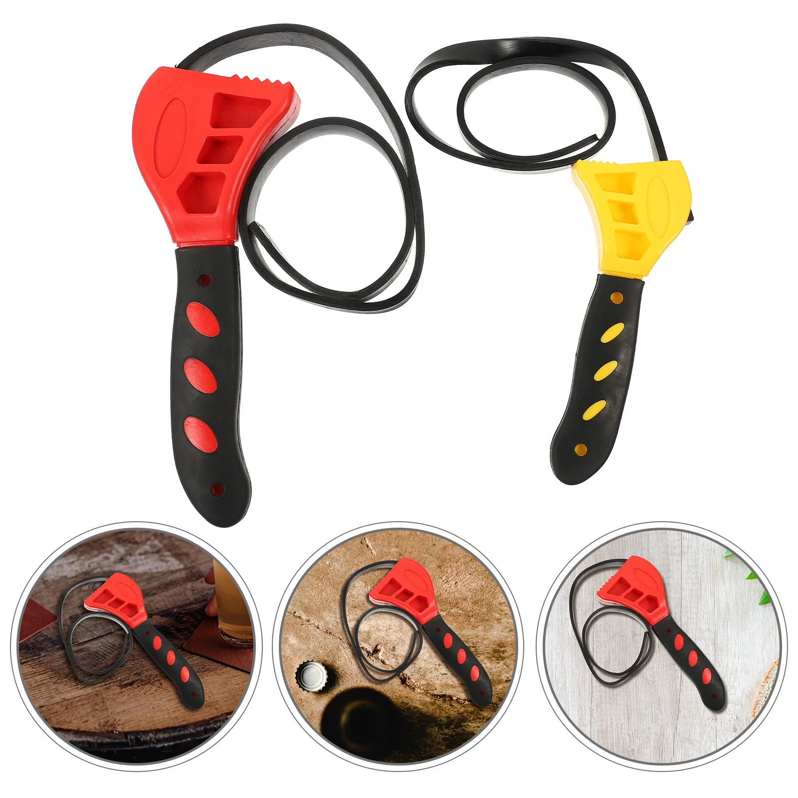 

2pcs Multi-Functional Strap Wrench Heavy Duty Oil Filter Removal Tool For Plumbing Car Tractor Faucet Bottle Jar Opener