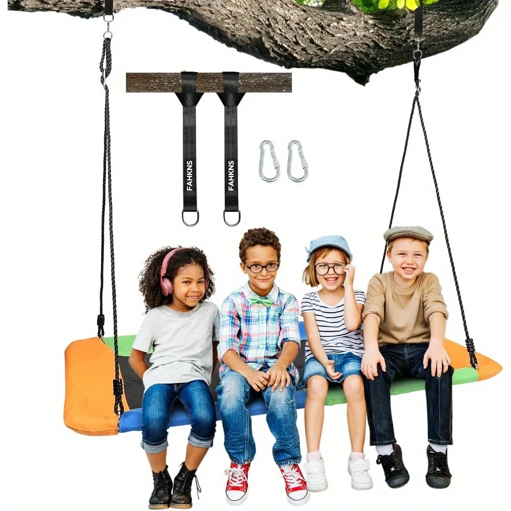 

800lb 60" Large Platform Tree Swing for Kids and Adults Textilene with 2pcs Tree Hanging Straps (3Colours)