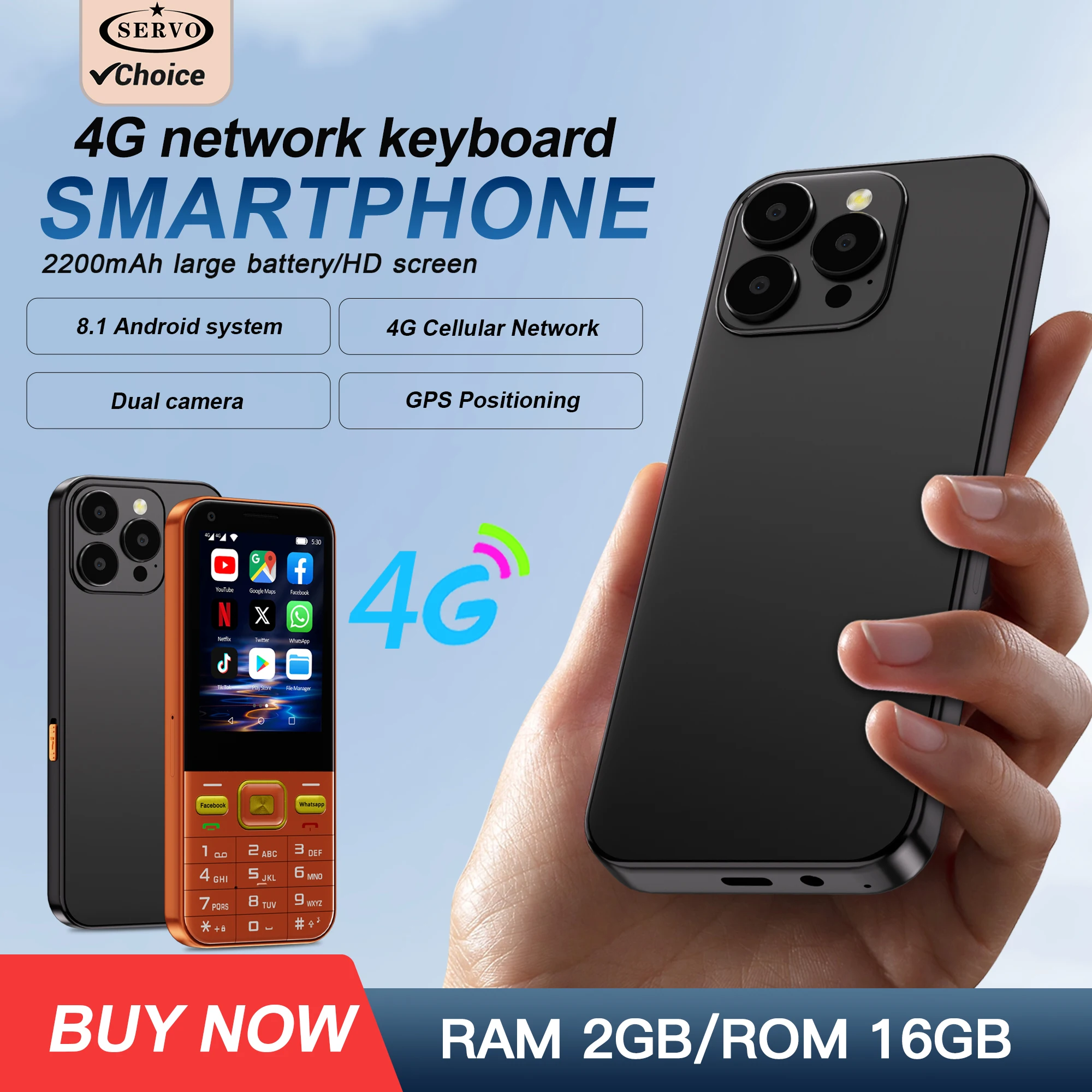 SERVO F6 Ultra 4G Keyboard Smartphone 2.8