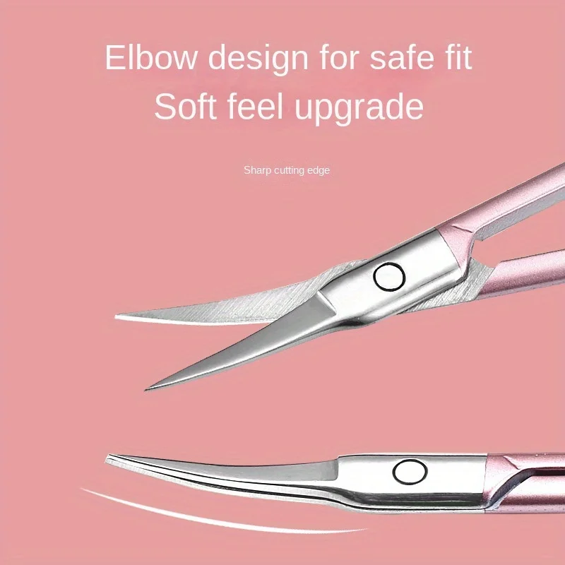 グラデーションピンクのキューティクルはさみ 女性用ネイルケア＆プロフェッショナルトリミング ステンレス鋼の刃 マニキュア＆ペディキュアツール ギフト
