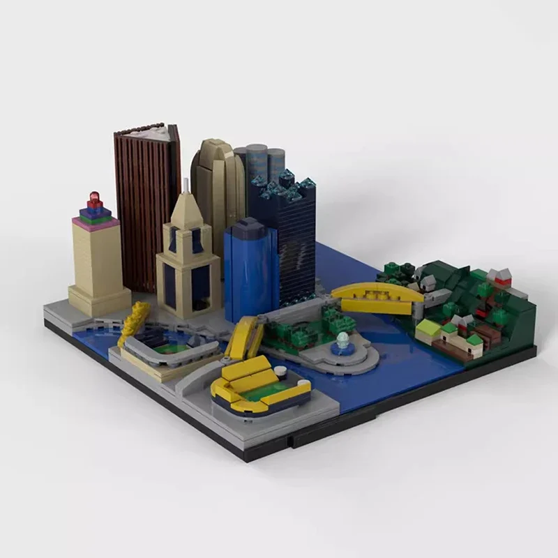 Bricklink MOC City Skyline Architecture Sets Maldives Leipzig Athens Cambridge New York Darmstadt Building Blocks Kid Toys Gift