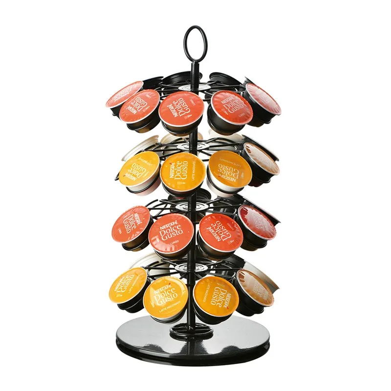 

New Design Powder Coated Color Box Home Office Supply Wire Metal 4 Tier 36 Capsule Coffee Pod Holder