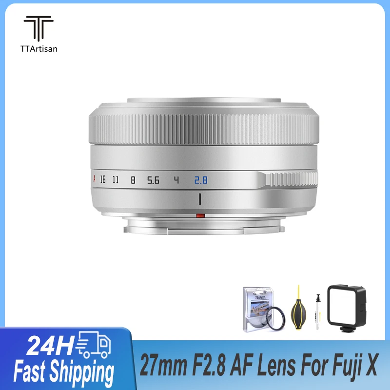 Ttartisan 27mm f2.0 APS-C Autofokus spiegelloses Kamera objektiv für Fujifilm Fuji F XF Mount XA7 XT30 XPro XE4 XS10 Silber Farbe