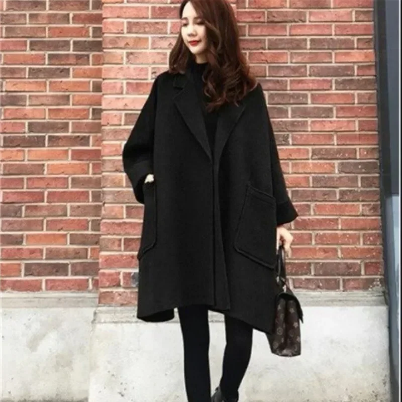 Casual Mixtures Jacket Woman Plain Novelty High Quality Trench Wool Blend Coat for Women Hot Fashion 2024 New In Luxury Medium