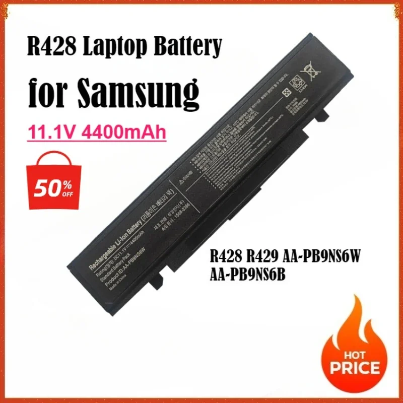 SWZY AA-PB9NS6W Laptop Battery for Samsung R428 R429 R423 R430 R468 R528 AA-PB9NS6W AA-PB9NS6B AA-PB9NC6W AA-PB9NC5B BLACK Bater