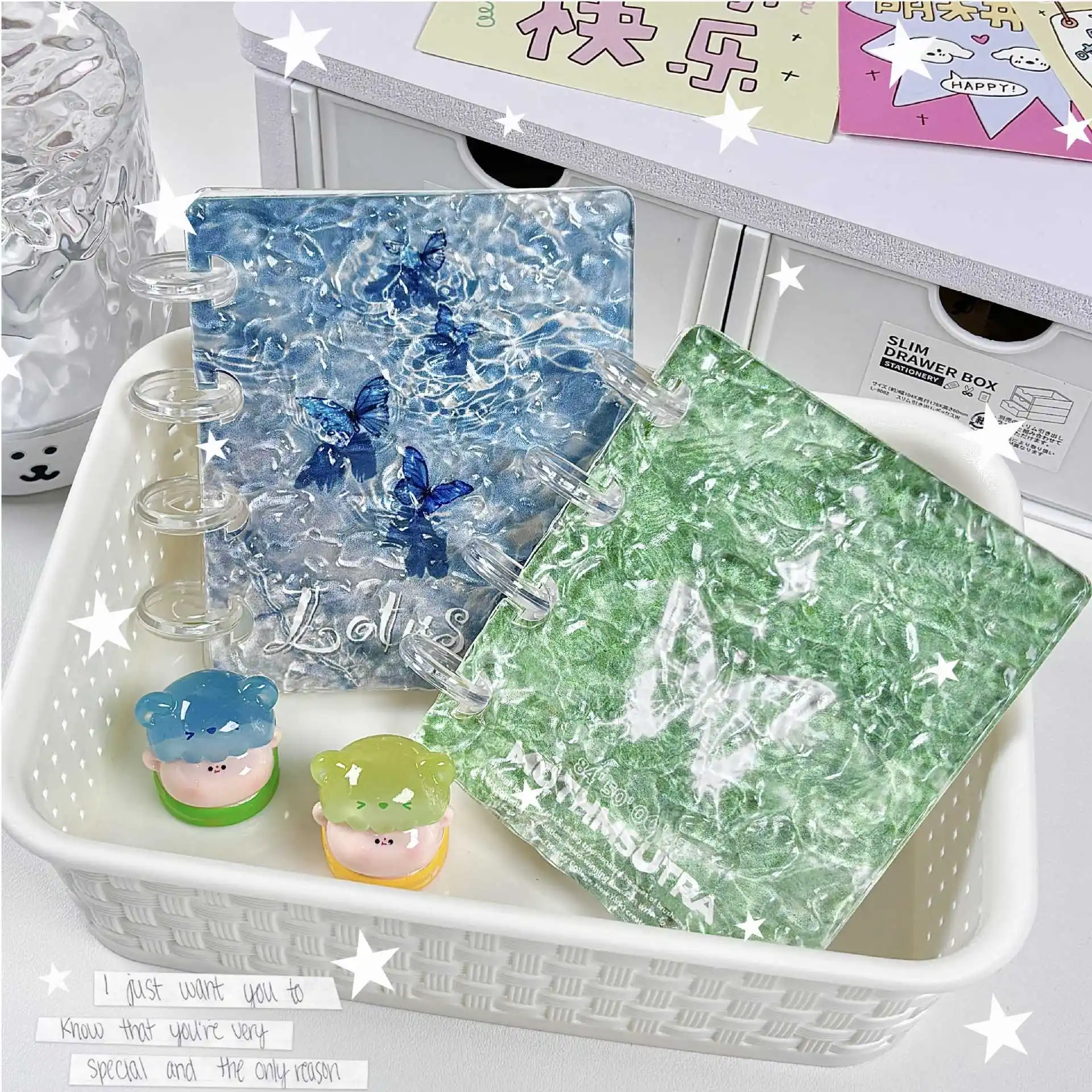 

Ins Style Water Ripple Card Binder One Grid Box 3 Inches Acrylic Book Star Card Leather-bound Photo Album Collectible Card Album