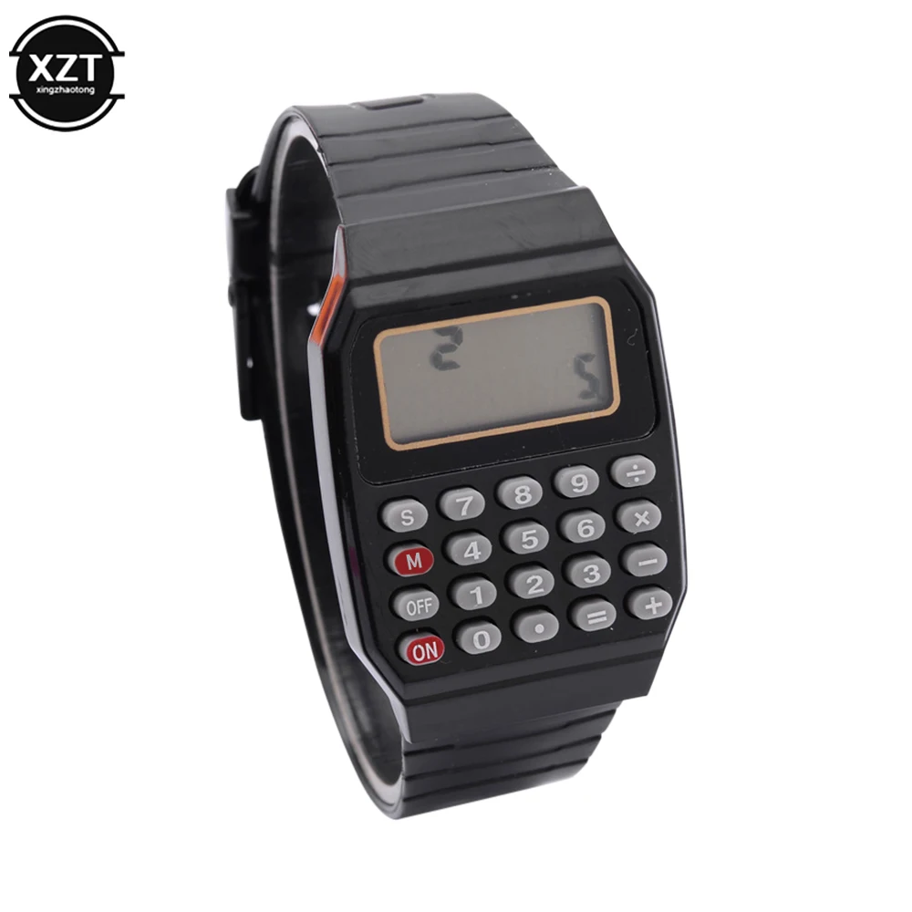 Children Electronic Calculator Silicone Date Multi-Purpose Keypad Wrist Watch Portable School Supplies