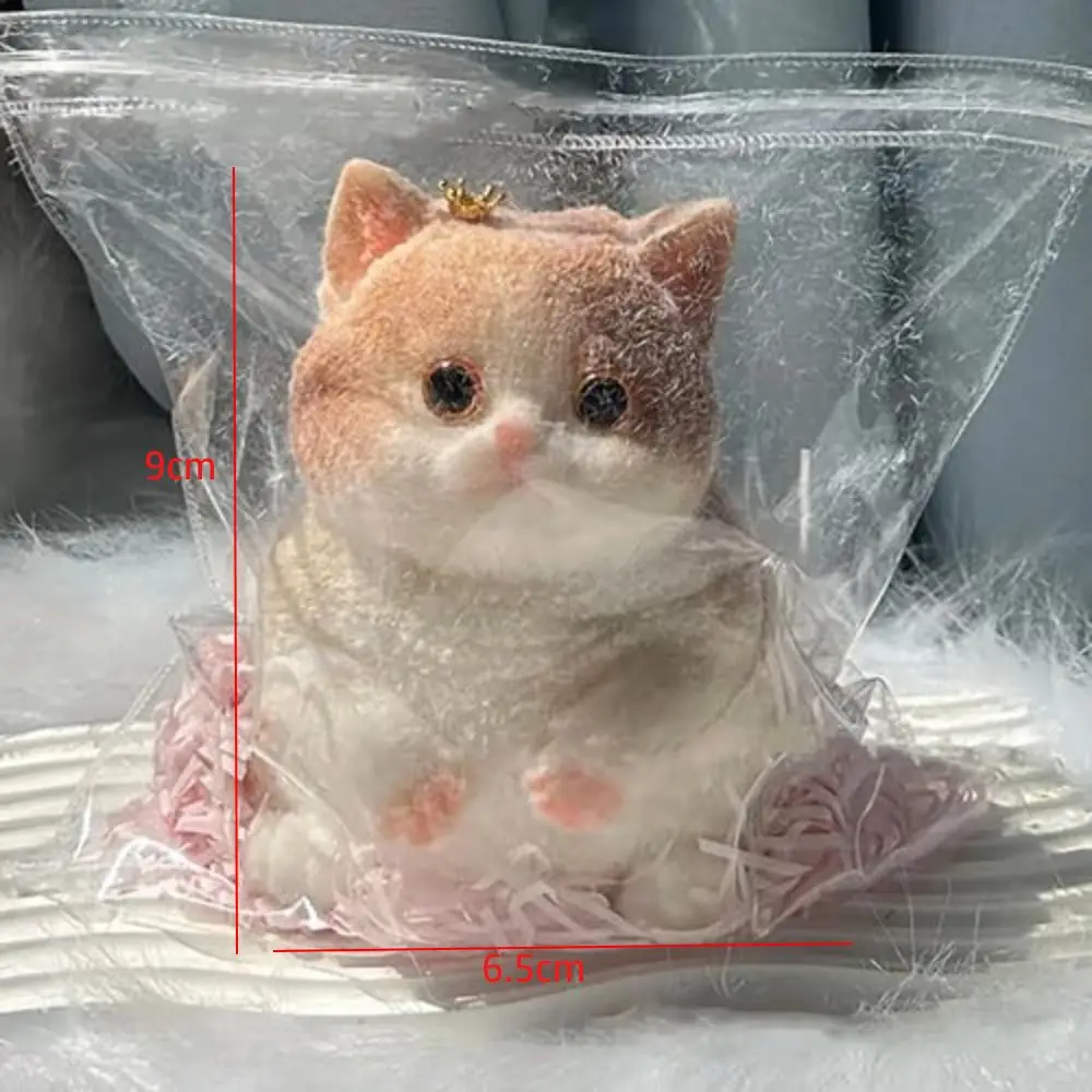 Cute Cat Soft Squeeze Toys Silicone Slow Rebound Stress Relief Toy With Flocking Surface Cat Pinching Toy for Adults Kids