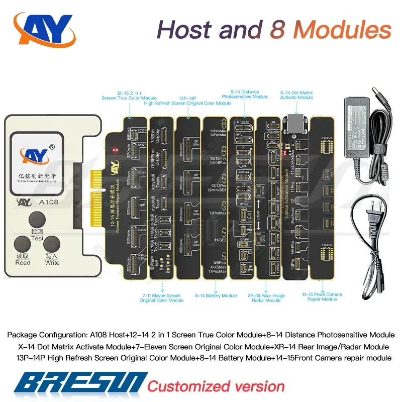 AY A108 Dot Matrix Projector Programmer Repair Cable For iPhone X-15Pro Max Face ID Repair Battery Data Read Write Repair Flex