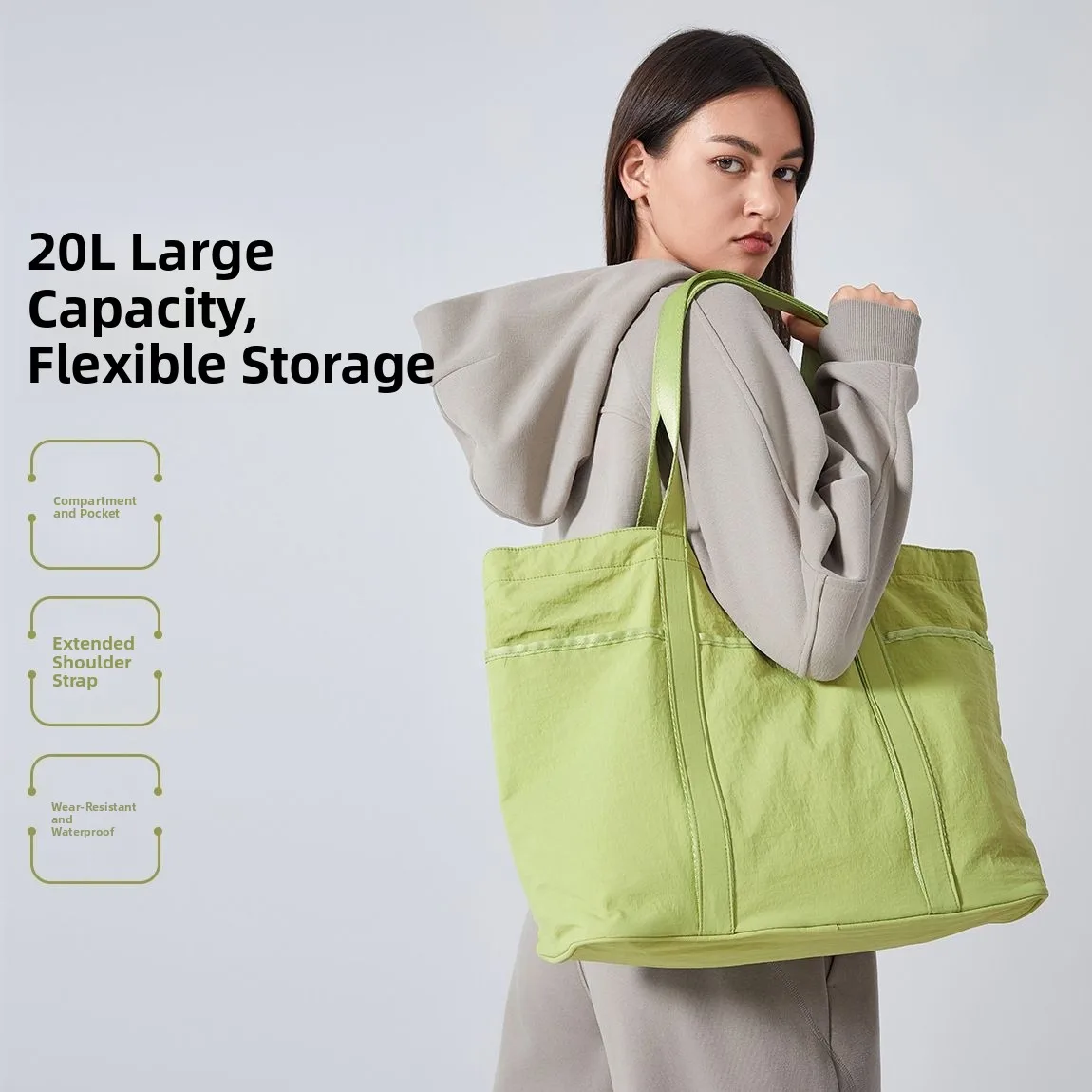 

Faionable Large Capaci 20L Waterproof Casual Commuter oulder Handheld Tote Bag for Women Yoga Fitn Sports Gear